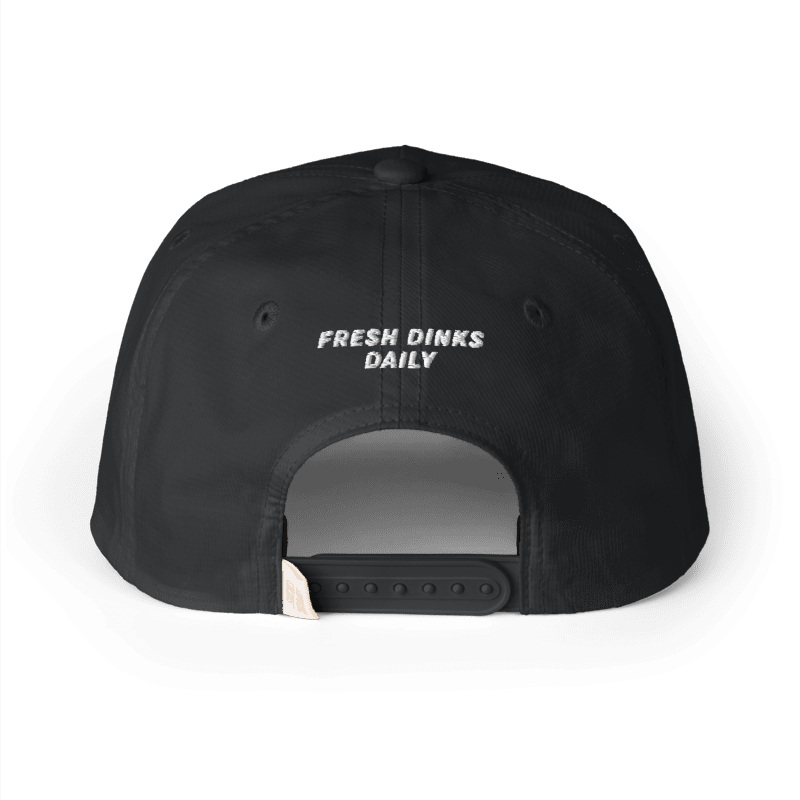 California Sun Rope Cap - Black, back: Fresh Dinks Daily in white