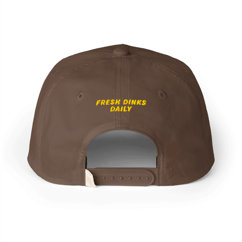 California Sun Rope Cap - Espresso, back: Fresh Dinks Daily in gold