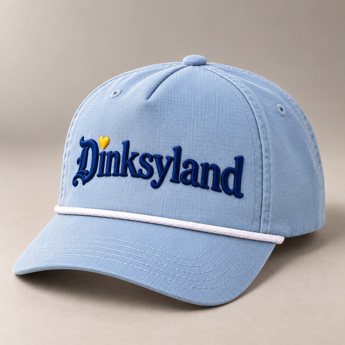 California Sun Washed Rope Cap - Chambray, navy thread with gold heart