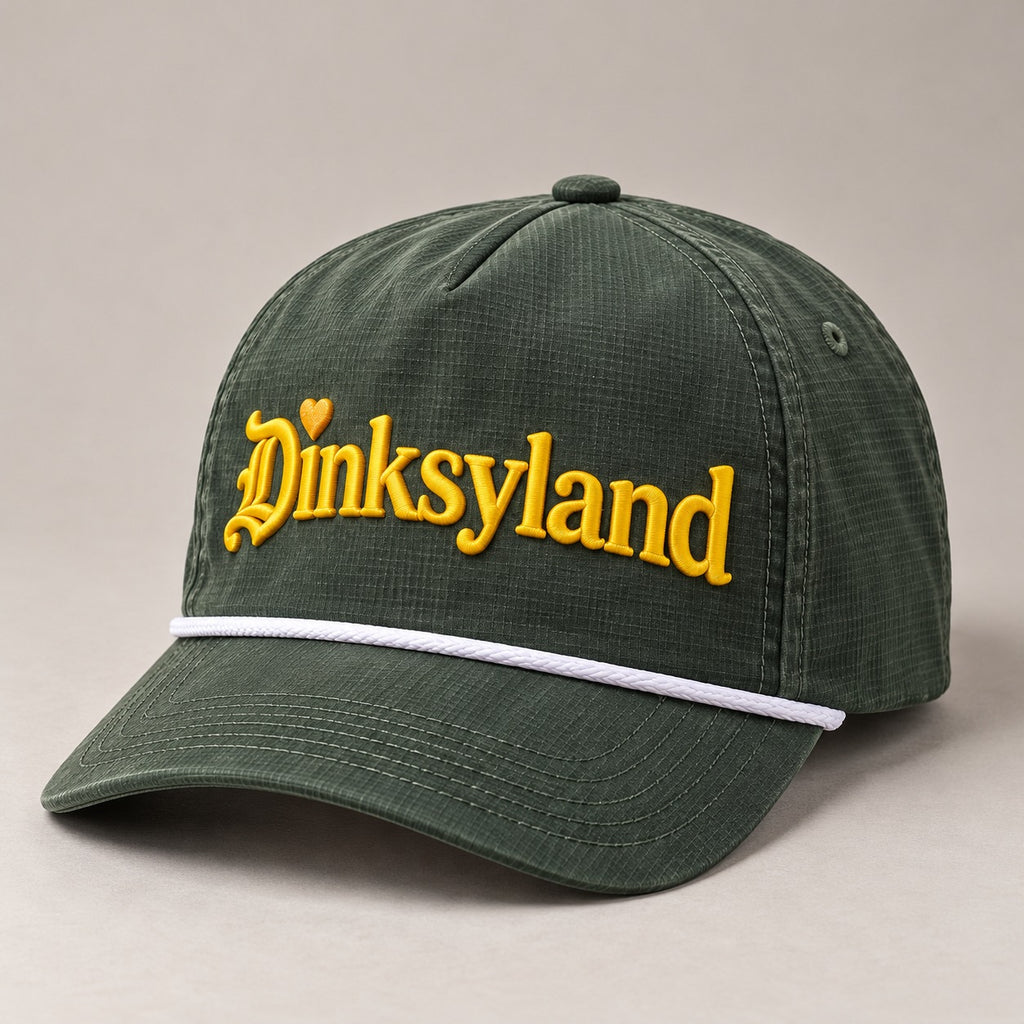 California Sun Washed Rope Cap - Moss, gold thread